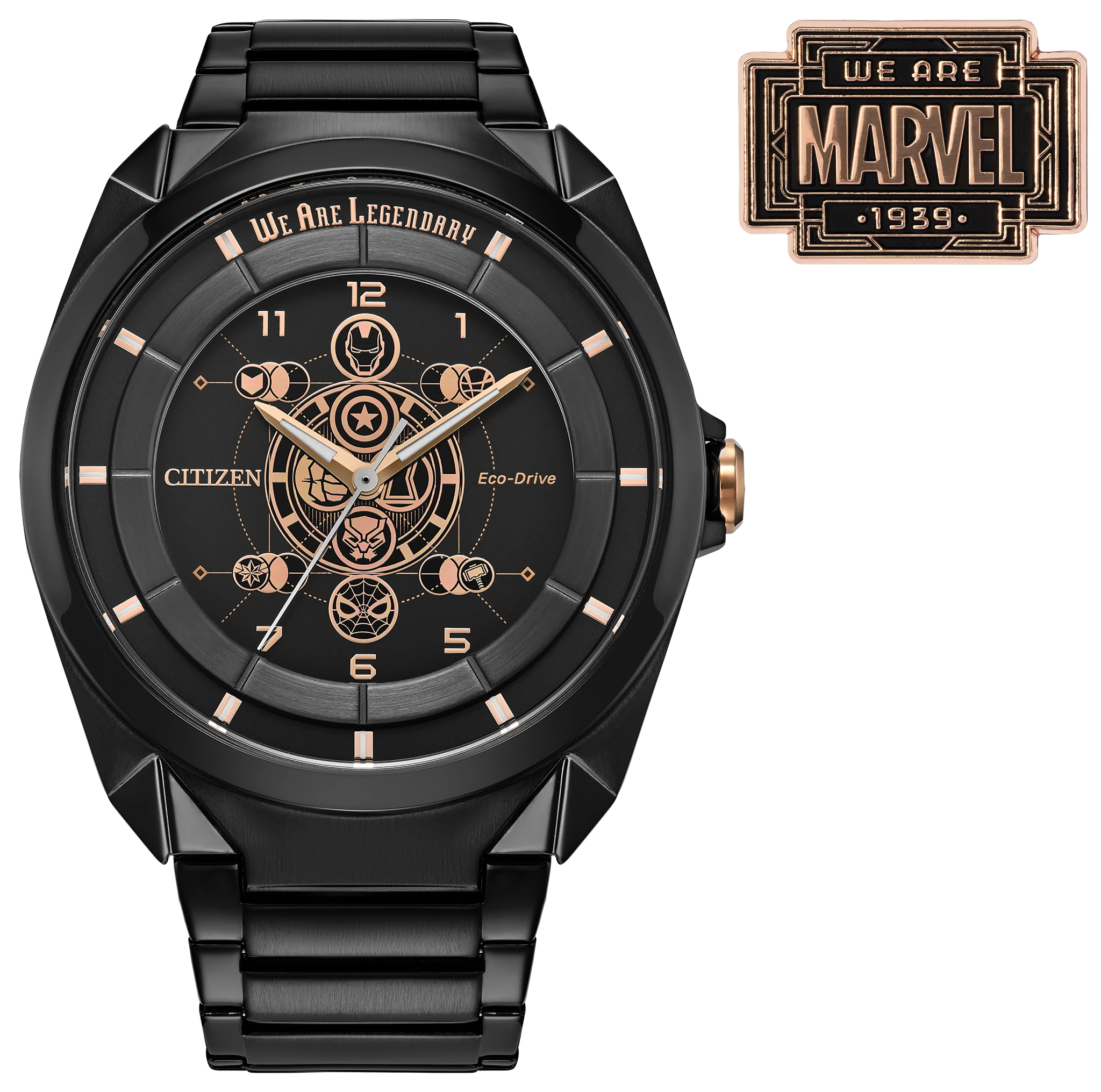 Legends 85th Anniversary Black Dial Stainless Steel Bracelet